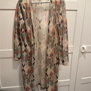 Aztec Patterned Long Cardigan